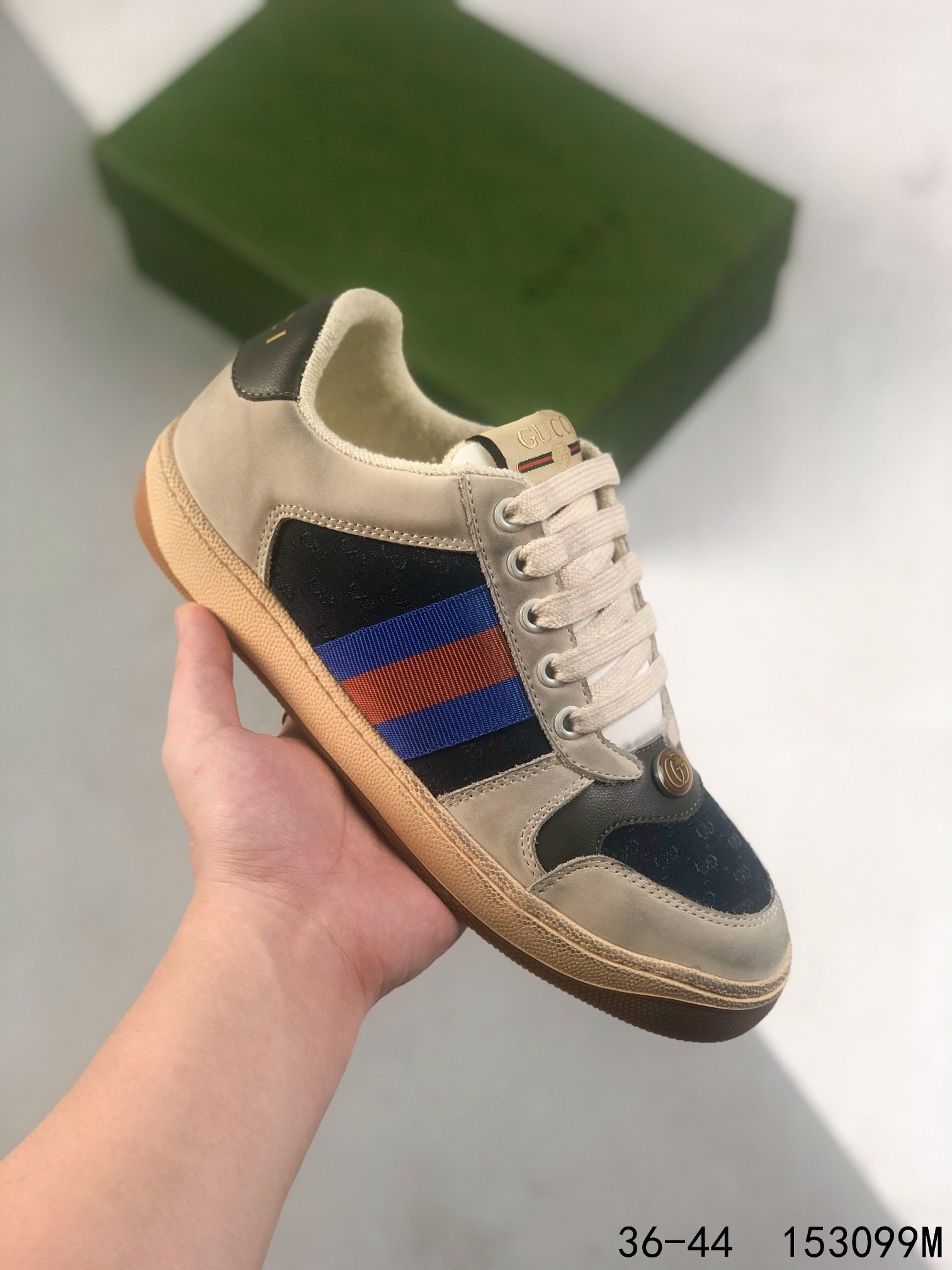 Gucci Distressed Screener sneaker  replica