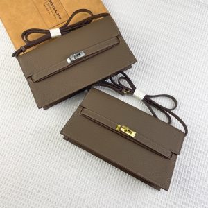 Hermes Kelly messenger bag (Multicolor,  litchi pattern)