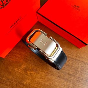 HERMES hollowed out frosted automatic buckle belt