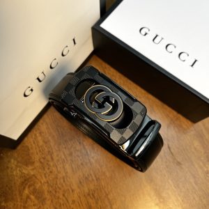 Gucci hollowed-out logo automatic buckle belt