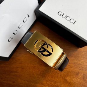 Gucci gold hollow automatic buckle belt