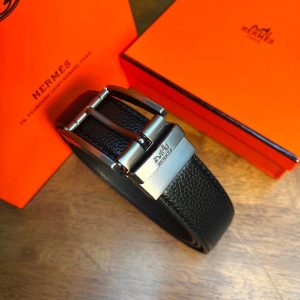 HERMES lychee patterned needle buckle belt