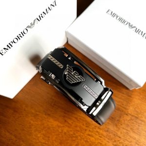 Armani hollowed out frosted automatic buckle belt