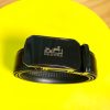 Hermes automatic buckle reflective glossy belt