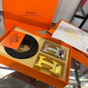 Hermes double head leather belt