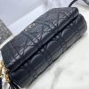 Dior Caro Double Pouch In Black Cannage Calfskin
