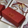 Dior Medium Dioramour Caro Red Bag with Heart Motif