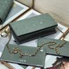 Dior Lady Dior Clutch With Chain In Grey Patent Leather