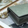 Dior Lady Dior Clutch With Chain In Grey Patent Leather