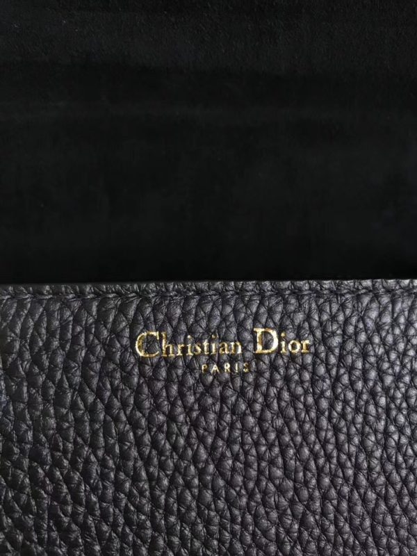 Dior DiorAddict Tote Bag In Black Grained Leather