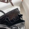 Hermes Birkin 25 Retourne Handmade Bag In Black Shiny Alligator Leather