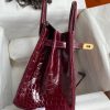 Hermes Birkin 30 Handmade Bag In Bordeaux Crocodile Niloticus Shiny Skin