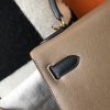 Hermes Bi-color Kelly 32cm Epsom Bag Taupe/Black GHW