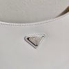 Prada Cleo Small Shoulder Bag In White Brushed Leather