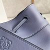 Loewe Mini Hammock Drawstring Bag In Blue Calfskin