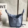 Loewe Mini Hammock Drawstring Bag In Blue Calfskin