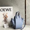 Loewe Mini Hammock Drawstring Bag In Blue Calfskin