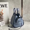 Loewe Mini Hammock Drawstring Bag In Blue Calfskin