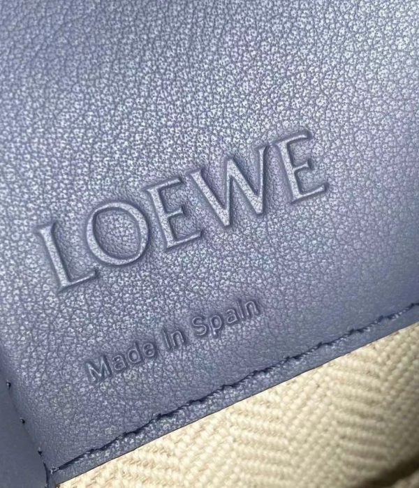 lh19caab-7.jpg Loewe Mini Hammock Drawstring Bag In Blue Calfskin