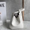 Loewe Hammock Nugget Bag In White Calfskin