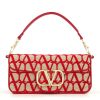 Valentino Large Loco Shoulder Bag in Red Toile Iconographe