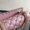 Valentino Rockstud Spike Small Bag In Poudre Lambskin