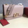 Valentino Medium Vlock Shoulder Bag In Poudre Calfskin